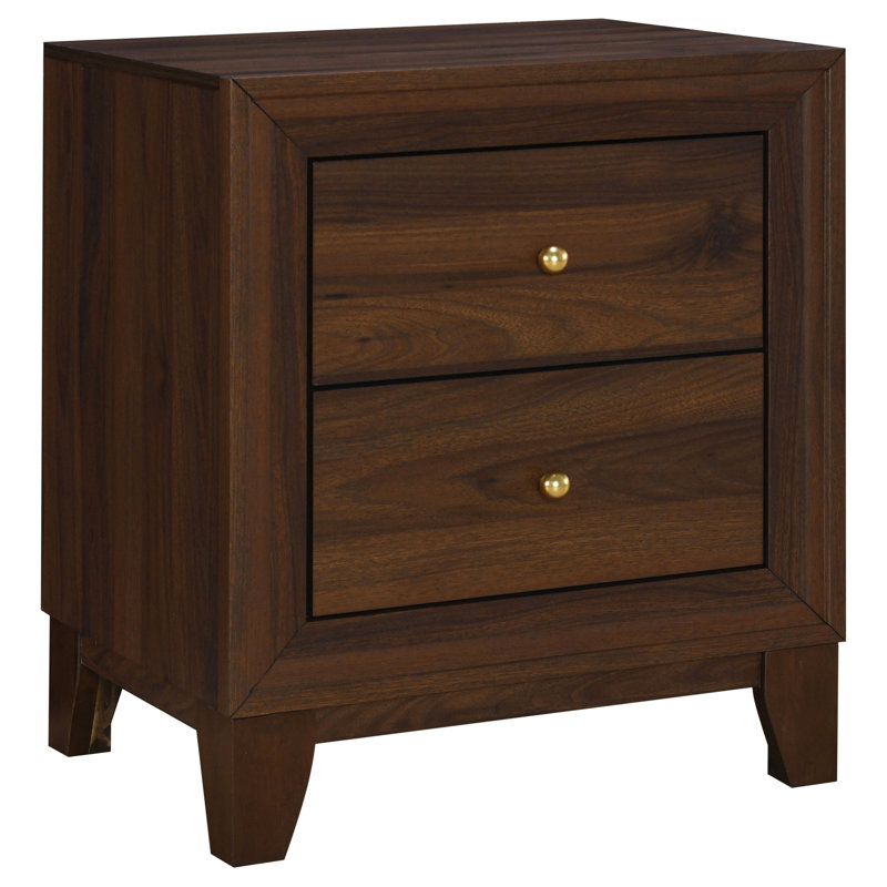 Table de chevet 2 tiroirs Walnut