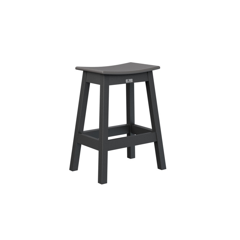 Outdoor Bar Stool, Black, Smoke Gray