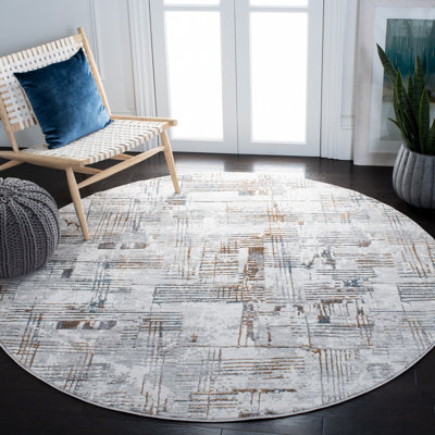 Tapis abstrait gris / ivoire