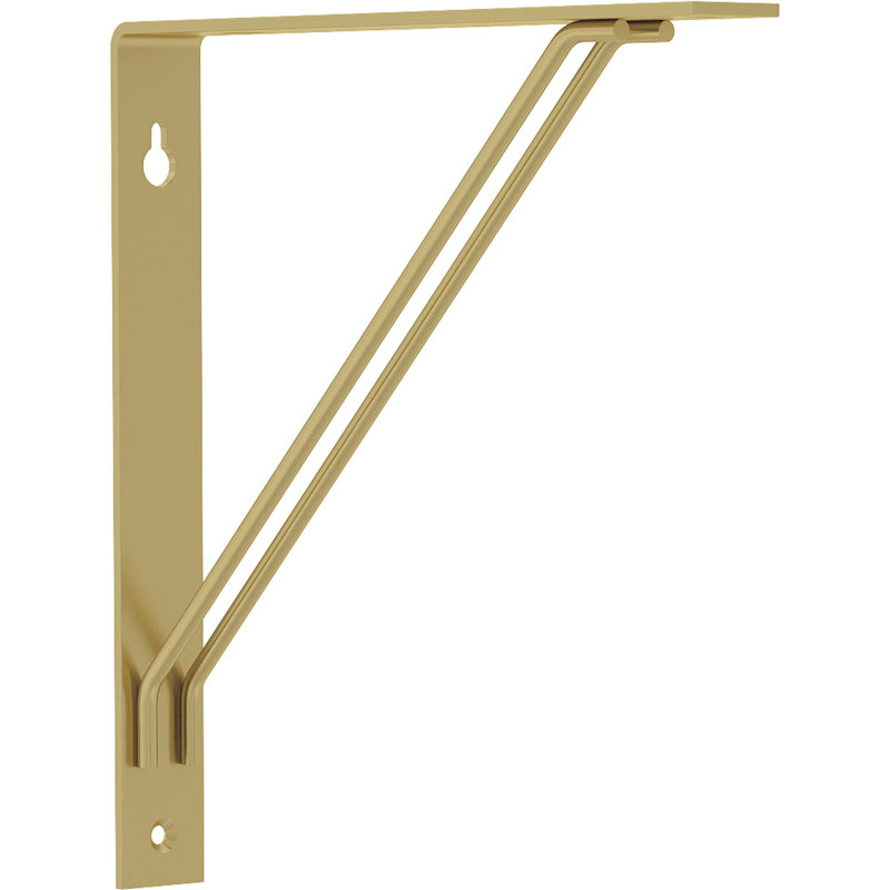 Double Wire Shelf Brackets, Painted Brushed Brass