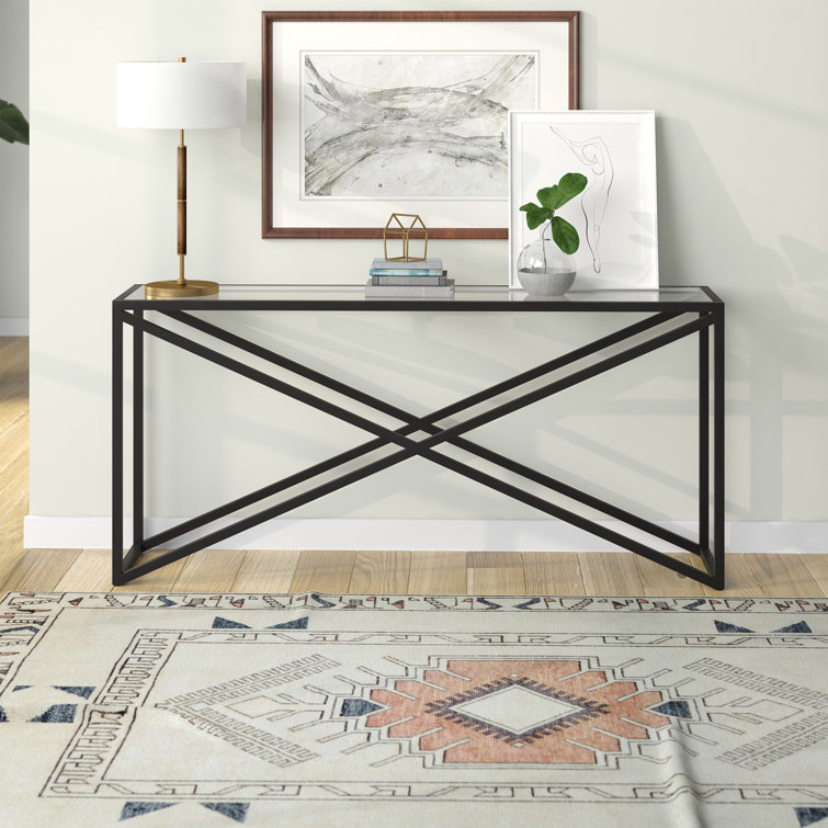 Calix Glass Top Console Table