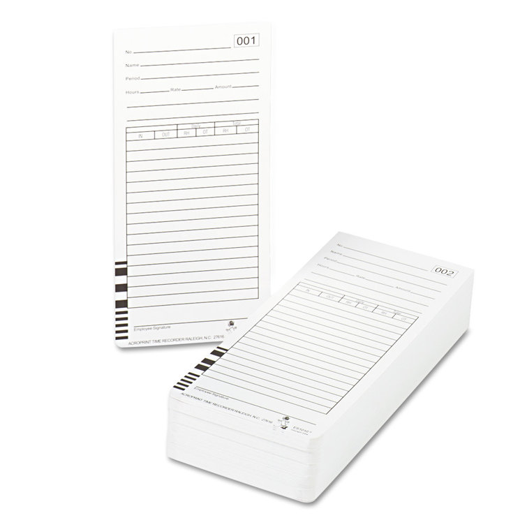 250pcs Cartes D'horloge Mensuelle, Cartes De Temps, Feuille De Temps Mensuelle, Carte De Pointage D'horloge, Carte Pour Horodateur, Présence Des