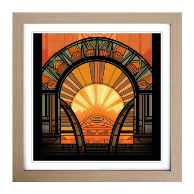 Sunrise Art Deco No.4 - Framed Print