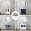 Ensemble de meuble-lavabo double 60 po X P 18,25 po D, avec armoire latérale, plateau en céramique blanche et Miroirs-117984763