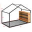 Structure de lit en métal (conception de maison) - tablettes et lumières incluses-1484367587-1484367586