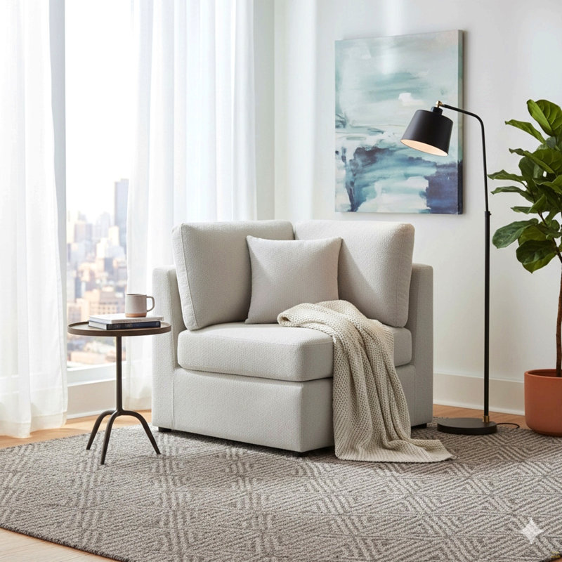 Chaise de coin Chauncy - Gris