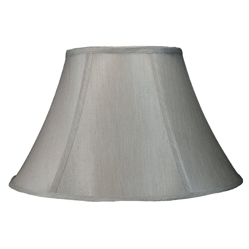 Abat-jour cloche en soie / shantung (araignée), Champagne, H 9 po x l 14 po x P 14 po