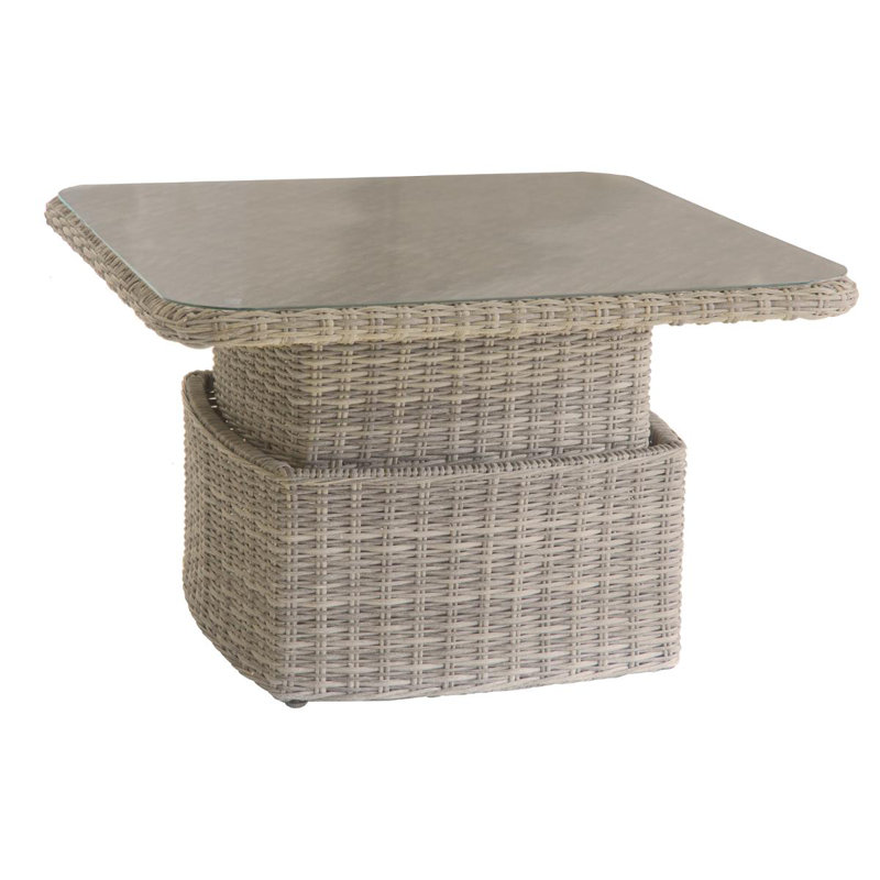 Bestla Square Metal Outdoor Coffee Table , 110cm cm W 110cm cm D, Beige