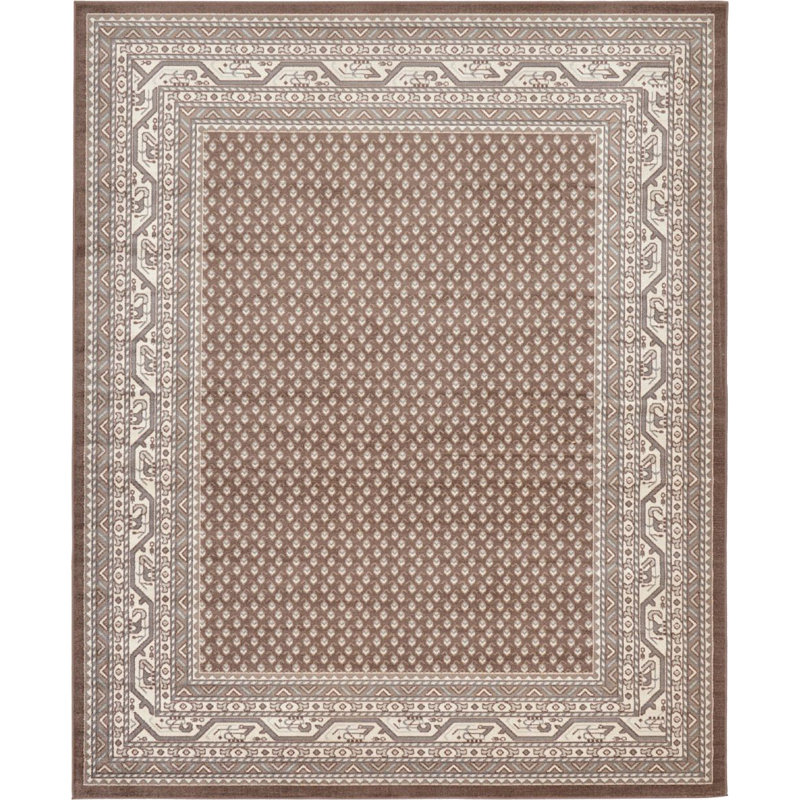 Tapis brun à motif oriental Wingate, Rectangle 4 pi x 6 pi