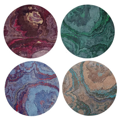 Agate Vegan Leather Round Coasters