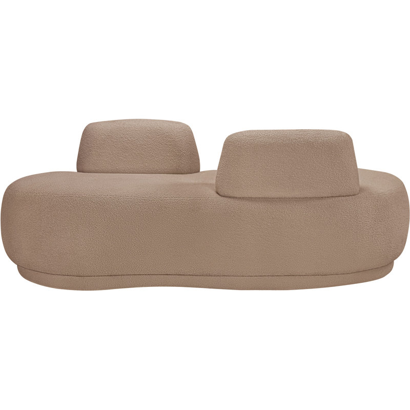 Chaise longue / causeuse Argyle, Tissu beige en fausse peau de mouton