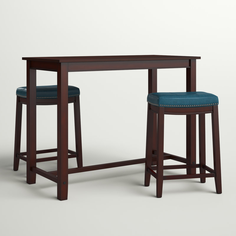 Ensemble de salle à manger à hauteur de bar 4 personnes Arlyce, H 36 po x L 47,25 po x l 23,75 po, Brun, Brun/bleu
