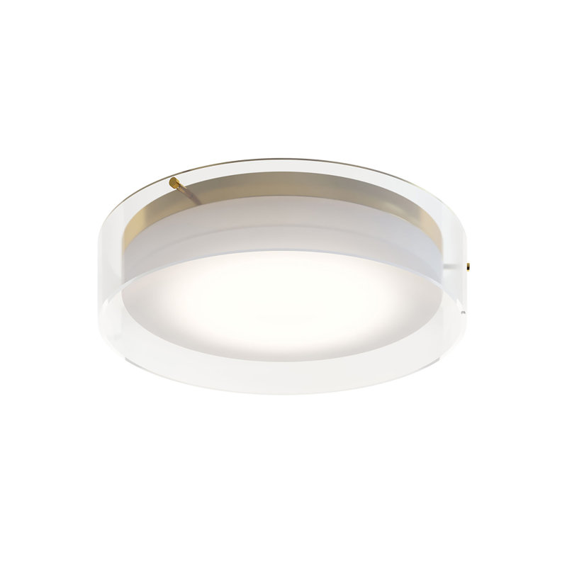 Gentian Acrylic LED Flush Mount, Satin Brass