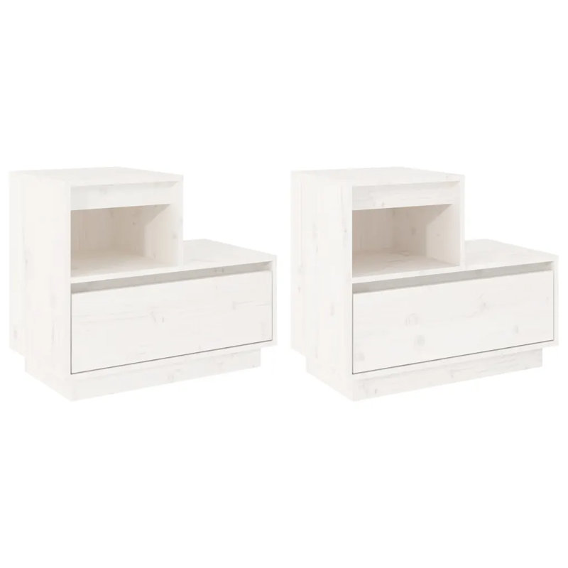 McNab 60cm W Solid Wood Bedside Table, White