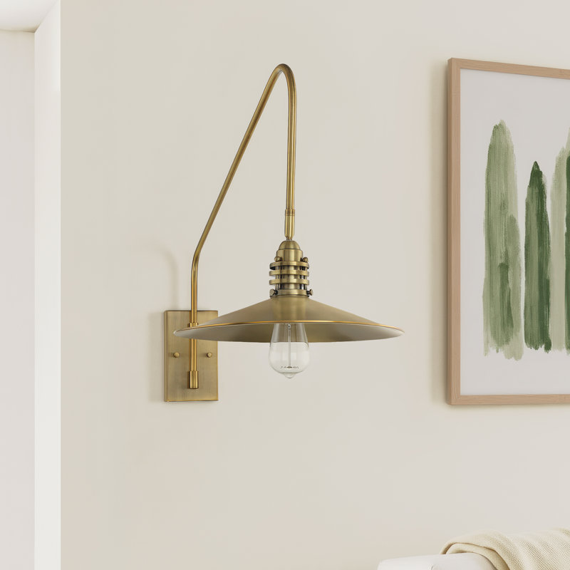 Steel Armed Sconce, Warm Brass