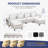 Modular Sectional Sofa with Removable Covers, Chenille Fabric and Solid Wood Frame for Living Room-1914455403