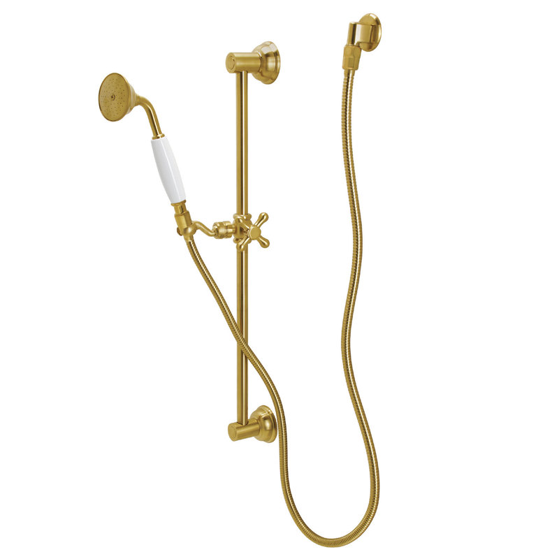 Système de douche Kingston avec barre coulissante et douche à main Kingston, Chrome poli