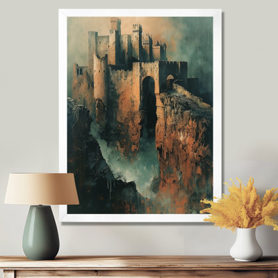 Art mural gris, château fortifié, château fortifié