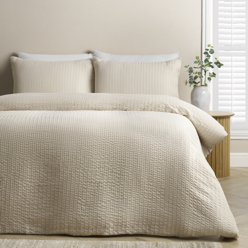 Stripe Seersucker Duvet Cover Set, King