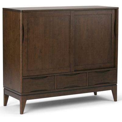 Harper 48"W Solid Wood 2-Shelf Contemporary Medium Storage Cabinet with 3 Drawers