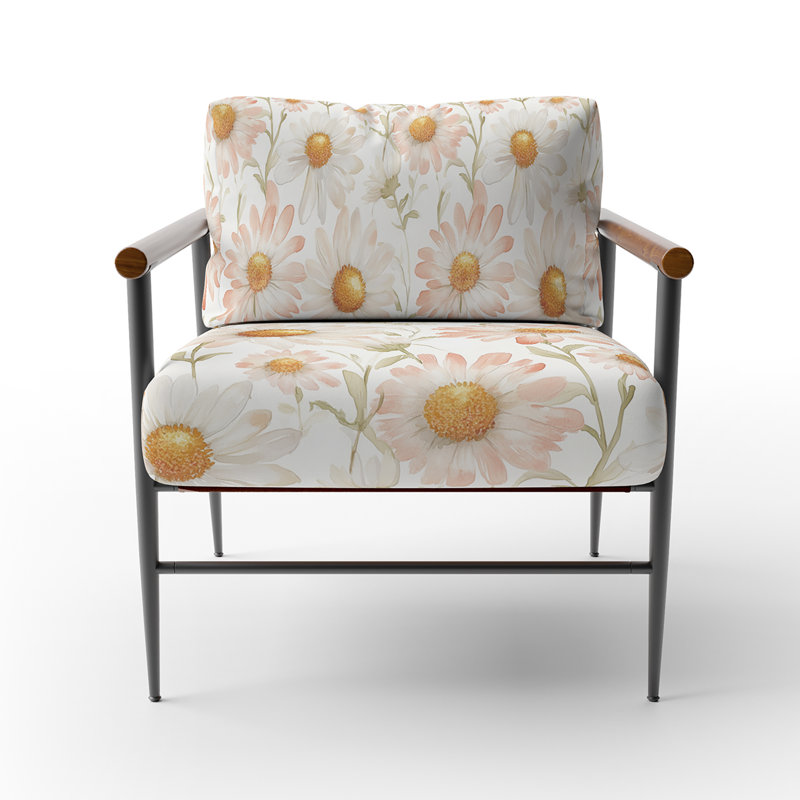 Chaise rembourrée Teens, Bras ronds bruns