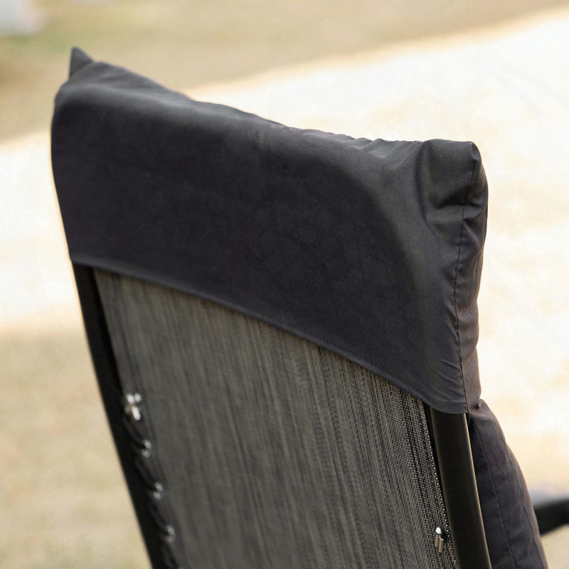 Chaise longue pliante avec coussin rembourré Outsunny, Noir