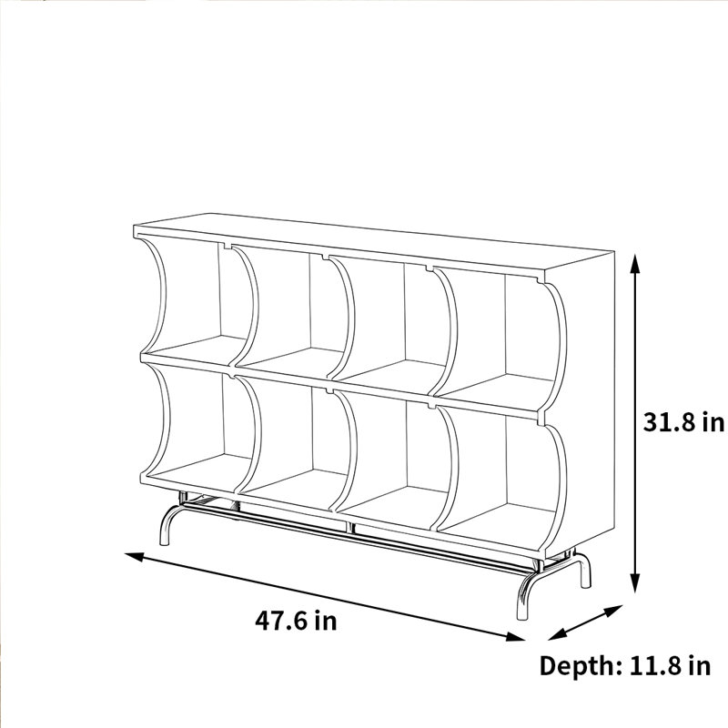 Belmar, H 31,8 po x l 47,6 po x P 11,8 po, Noir