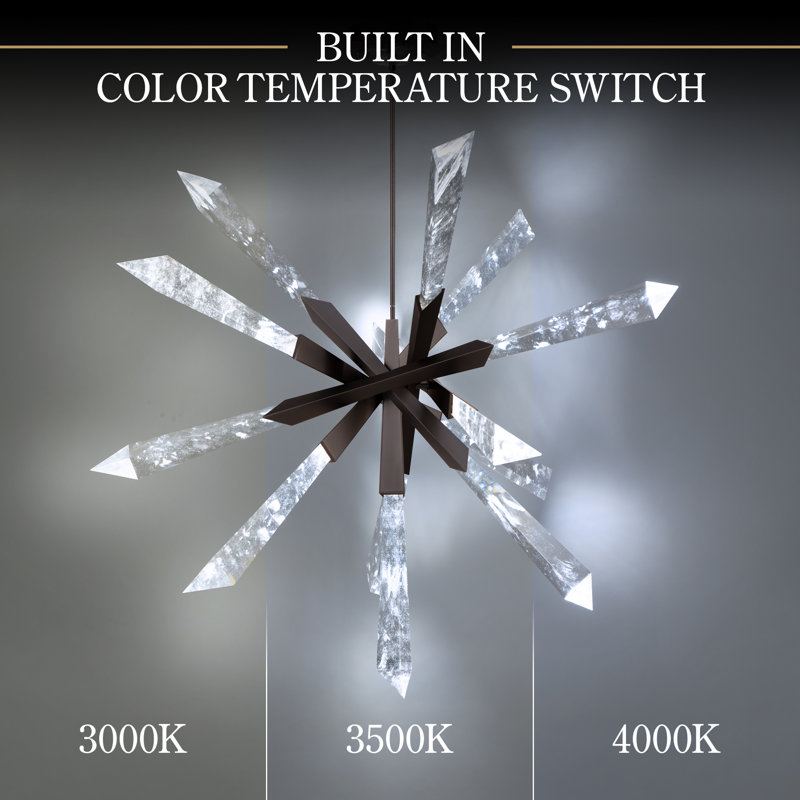 Solitude 12 Light Crystal LED Chandelier, Antique Nickel