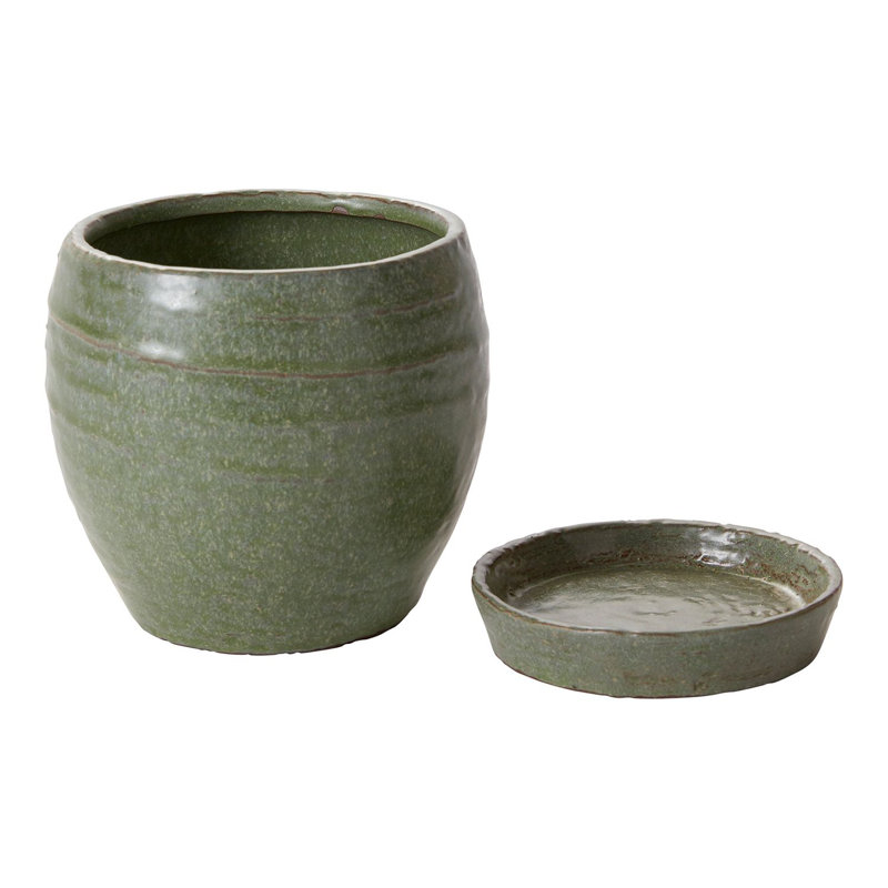 Pot à fleurs en céramique Helmuts Bradford, Vert, H 5,5 po x l 5,25 po x P 5 po