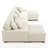 6 - Piece Upholstered White Faux Rabbit Fur Flannel Modular Sectional Sofa with Throw Pillows & Removable Ottomans-1911773210