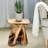 14" Tall Multi-functional Tree Stump Stool, Live Edge Side Table, Plant Stand & Nightstand