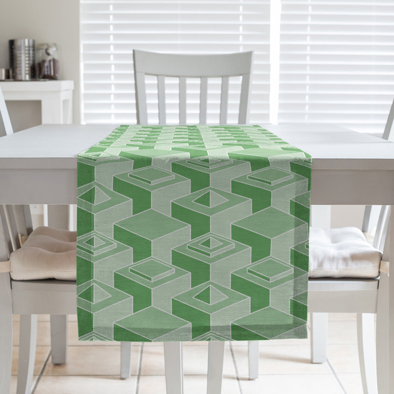 Classic Skyscrapers Table Runner, 16" x 90", Light Green