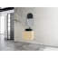 Meuble-lavabo de 24 po avec lavabo d'art en céramique, 45 poignées dissimulées, charnières faciles à ouvrir, poignées de style moderne, base en contreplaqué