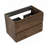 Wall mount Cabinet Without basin, Walnut, With two drawers, Pre-assembled