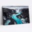 Turquoise River Through Dark Rocky Canyon And Waterfalls Canvas Wall Art-133551014