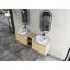Meuble-lavabo mural 72 po avec lavabo d'art en céramique, 1 tablette de rangement, 4 portes à fermeture douce, contreplaqué, entretien facile