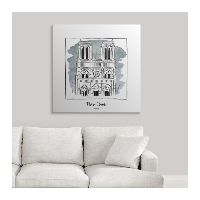 « notre dame-brushstroke édifices », impression, H 35 po x l 35 po x P 1,5 po, Toile