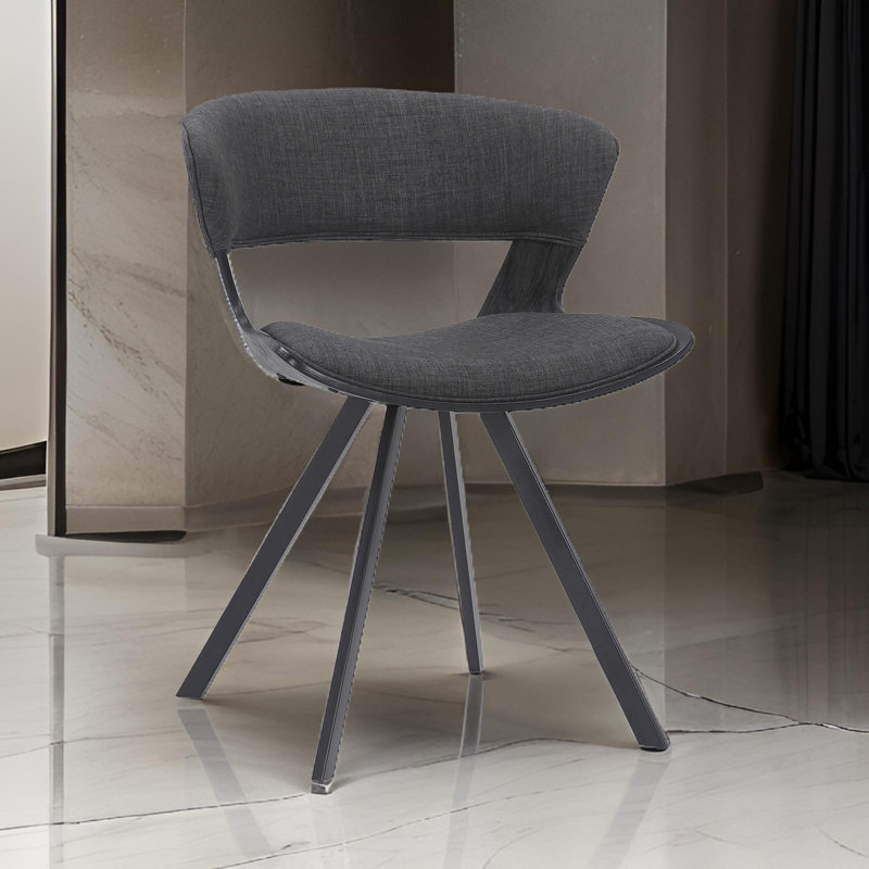Benn 18'' H Upholstered Walnut Armchair, Brown, Black