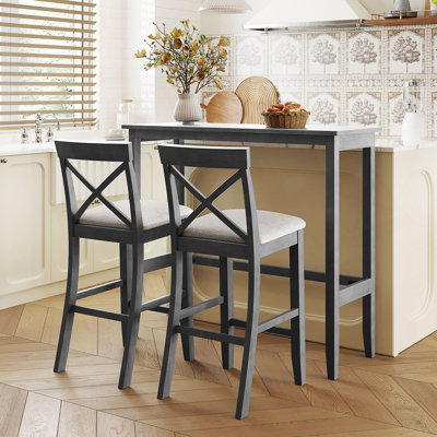 Ensemble de coin-repas 48 po avec 2 chaises pour petits espaces 48 po