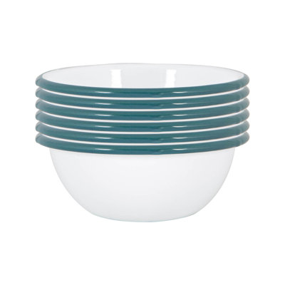 Argon Tableware - White Enamel Bowls - 16cm - Set of 6