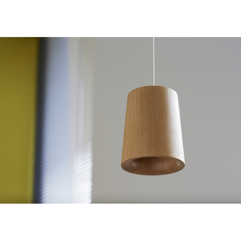 Solid 1 - Light LED Pendant, Black Stained Oak