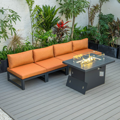 Letendre 4 - Person Modular Patio Conversation Set with Cushions