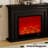 French-style creamy home and homestay electric fireplace core with simulated flames-129634091-129634090