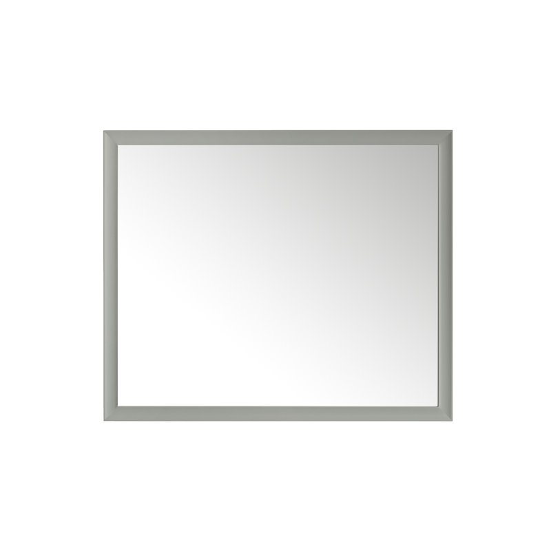 Glenbrooke Solid Wood Beveled Wall Mirror, Urban Gray, 40" x 48"