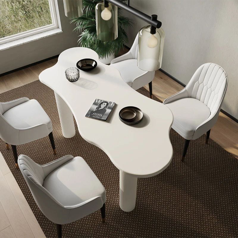 Dining Table with Irregular-Shaped Tabletop Elina Nordic 4-Leg