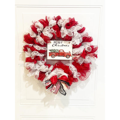 Couronne en filet Merry Christmas Deco