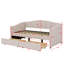 Upholstered Twin Size Daybed With Two Drawers-1947626971