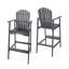 Tabourets de bar d'extérieur en bois d'acacia Adirondack, ensemble de 2