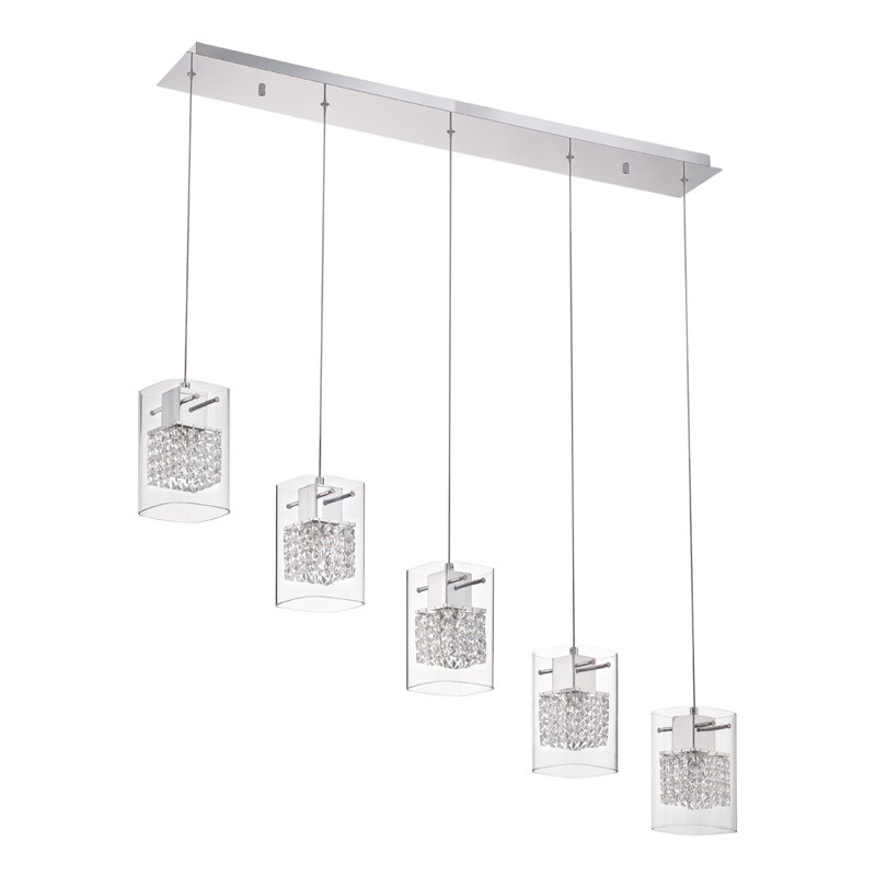 Luminaire suspendu cylindrique à 5 lumières Reczkowski
