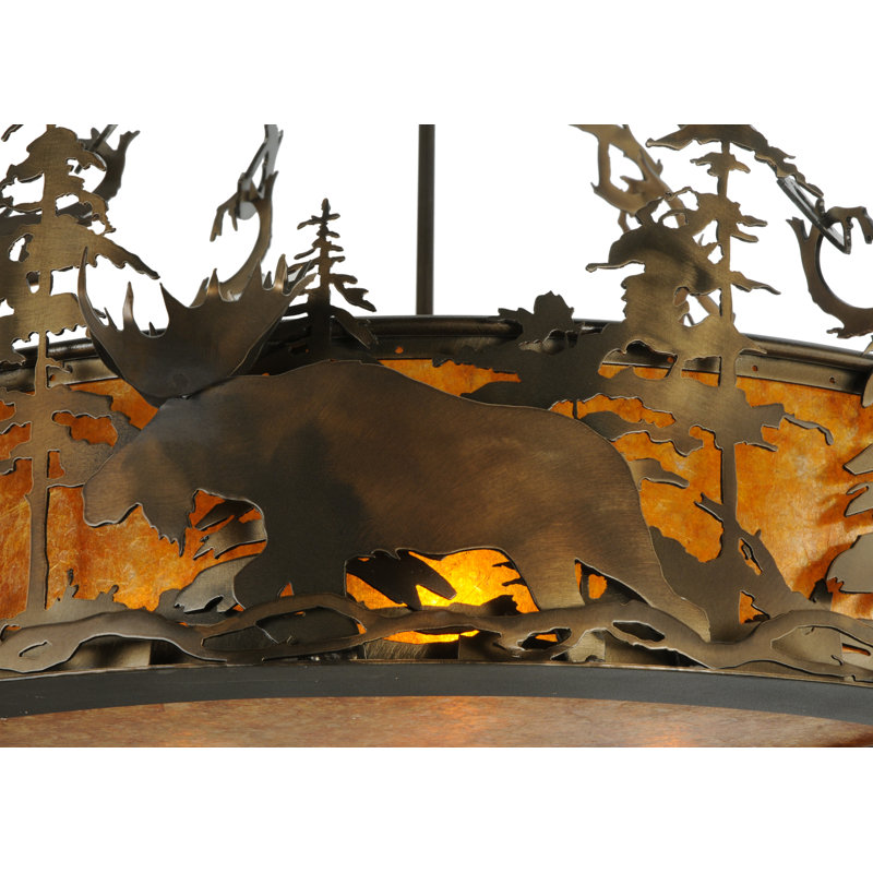 Moose At Dusk 4 - Light Chandelier, 36" - 65" H x 31" W x 31" D